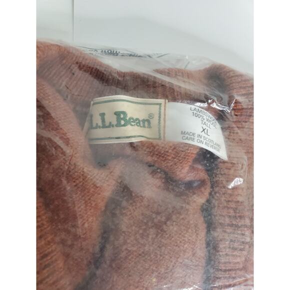NWT Vintage LL Bean V Neck 100% Lambswool Sweater Pullover Long Sleeve Size XLT - Picture 6 of 8